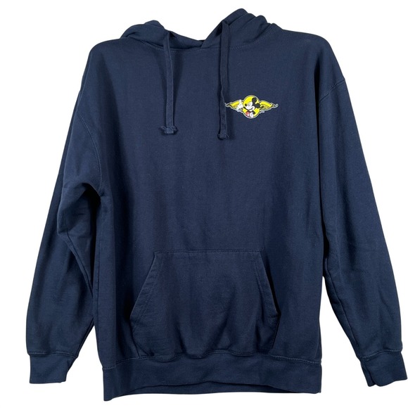Disney Other - VTG Disney Mens L Pilot Mickey Mouse Hoodie Navy Graphic Pullover Y2K Wings